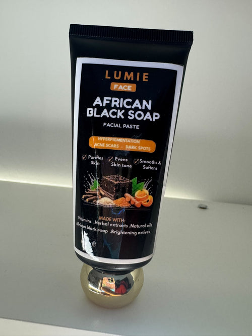 African Black Soap paste facial paste cleanser - Hyperpigmentation, Acne scars, uneven skin tone & Dark spot care- 60ml